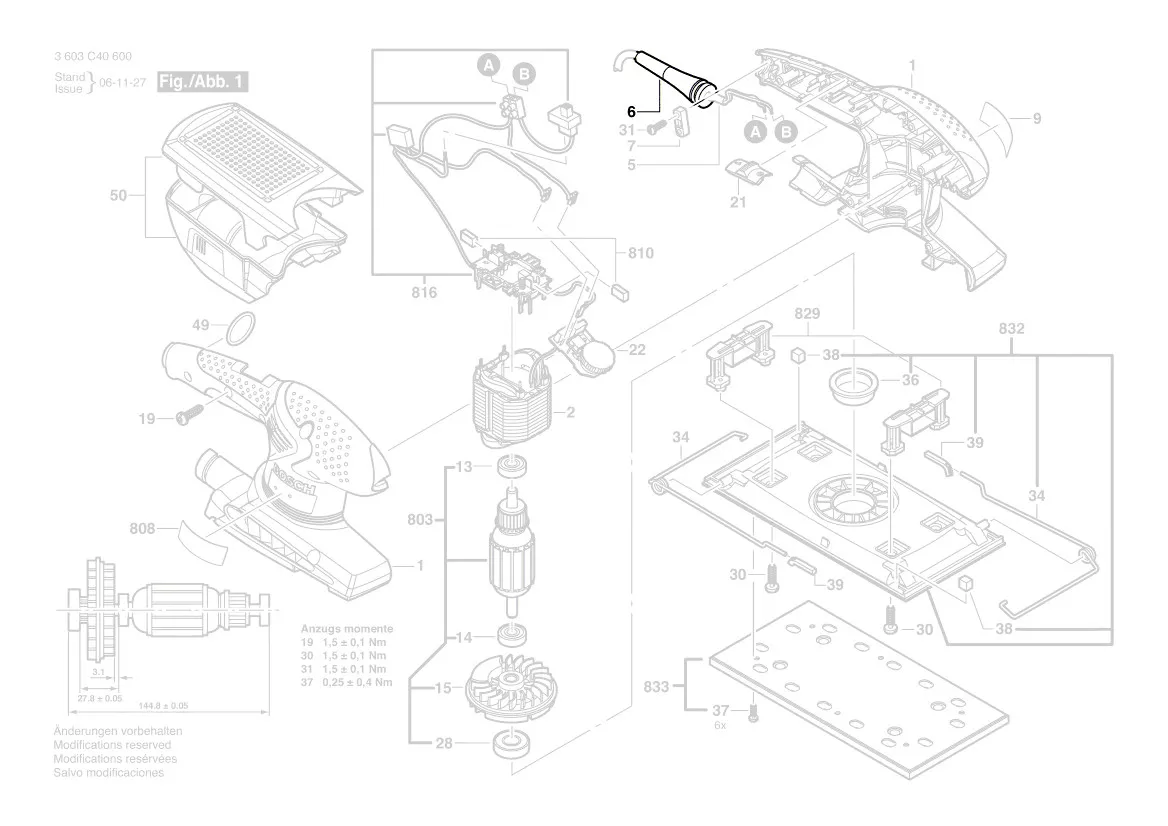 Manchon de cable d´alimentation réf. 2 609 002 019 BOSCH